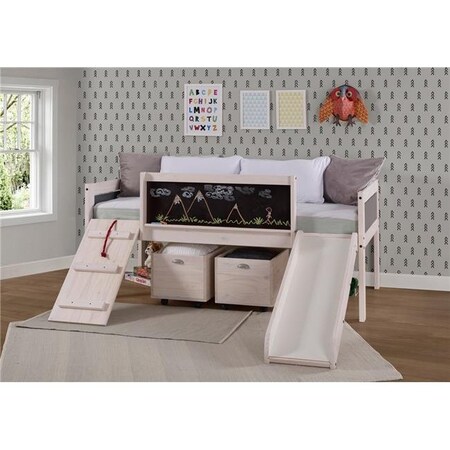 Donco Kids Donco Kids PD-3005TLWWDG Twin Low Loft; White Wash & Dark Grey PD_3005TLWWDG